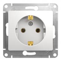 Розетка однопостовая Schneider Electric Glossa с заземлением белая