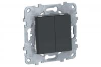 Выключатель 2-кл. Schneider Electric Unica New антрацит