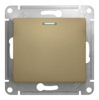 Выключатель 1-кл. Schneider Electric Glossa с подстветкой титан