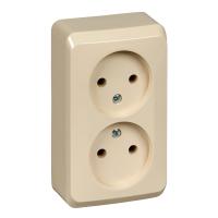 Розетка двухпостовая Schneider Electric Этюд без заземления бежевый