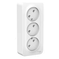 Розетка трехпостовая Schneider Electric Blanca без заземления белая