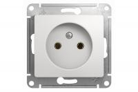 Розетка однопостовая Schneider Electric Glossa без заземления белый