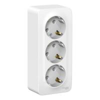 Розетка трехпостовая Schneider Electric Blanca с заземлением белый