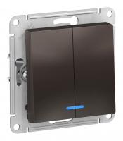 Выключатель 2-кл. Schneider Electric AtlasDesign с подсветкой мокко