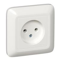 Розетка однопостовая Schneider Electric Прима без заземления в сборе белая