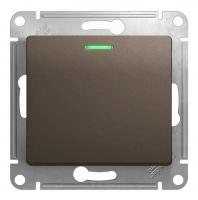 Выключатель 1-кл. Schneider Electric Glossa с подстветкой шоколад