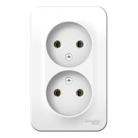 Розетка двухпостовая Schneider Electric Blanca без заземления белый